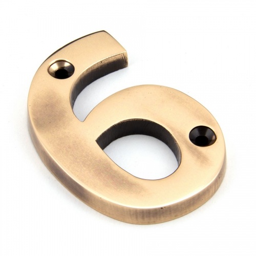 Polished Bronze Numeral 6